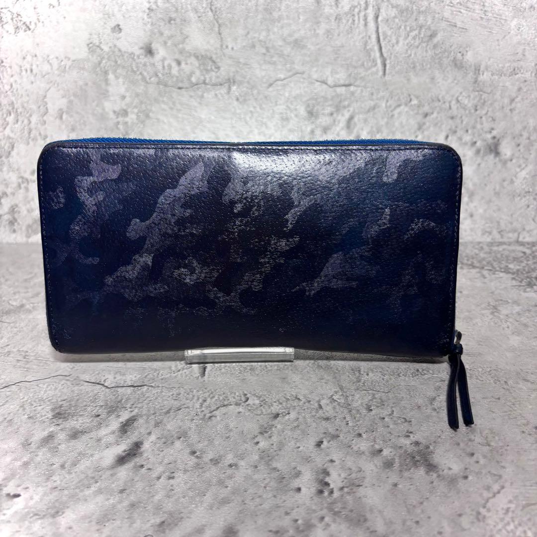 【rin.rei0516！】ポーター ラウンドジップ長財布 迷彩 ネイビー