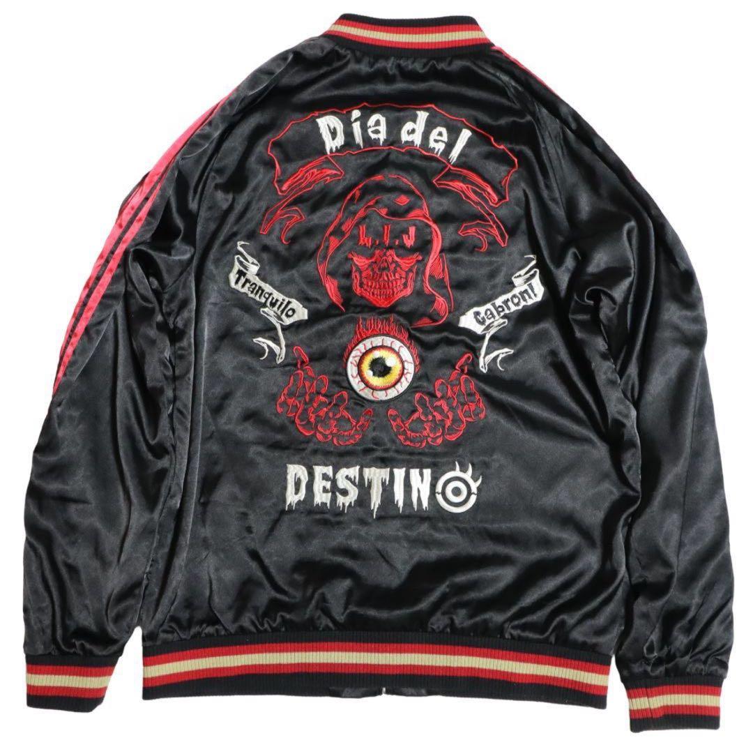 レア　スカジャン　刺繍　メンズ　新日本プロレス　リバーシブル　内藤哲也　スカル