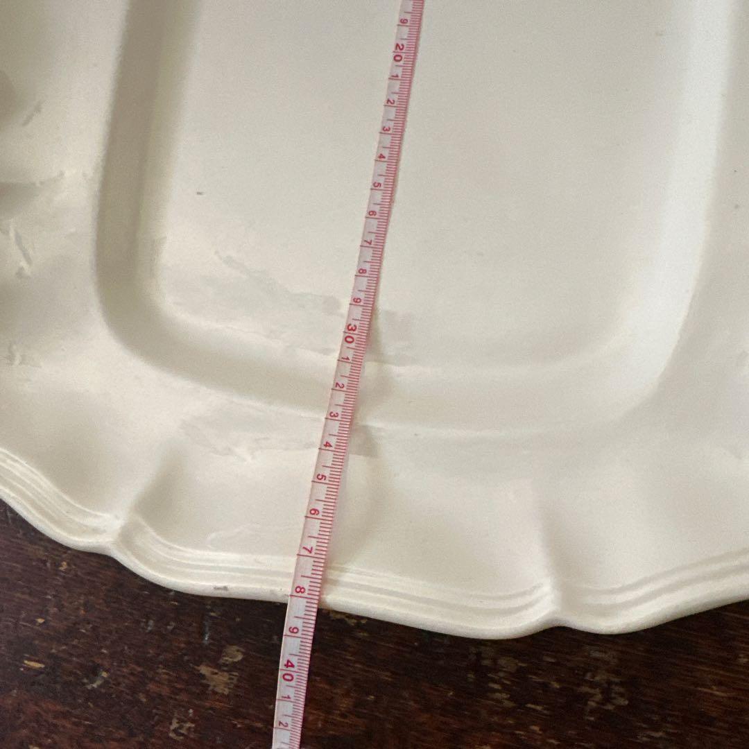 フランス　花リム　アンティーク　スクエアプレート　大皿