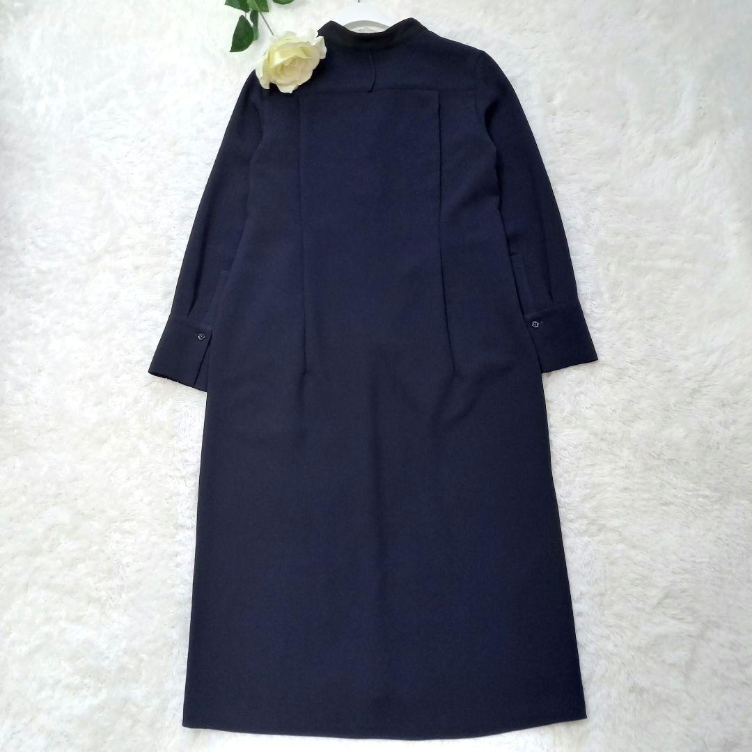 定価4.4万 ☆美品《BEIGE》24SS スキッパードレス ネイビー×ブラック