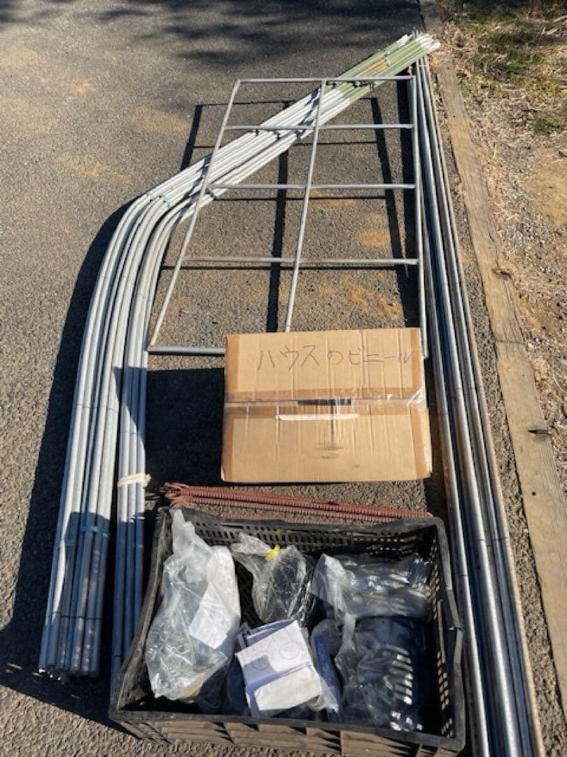 未使用ビニールハウス　パイプハウス Ｍ-12型 ２間×３間 約6坪 錆有り引取り