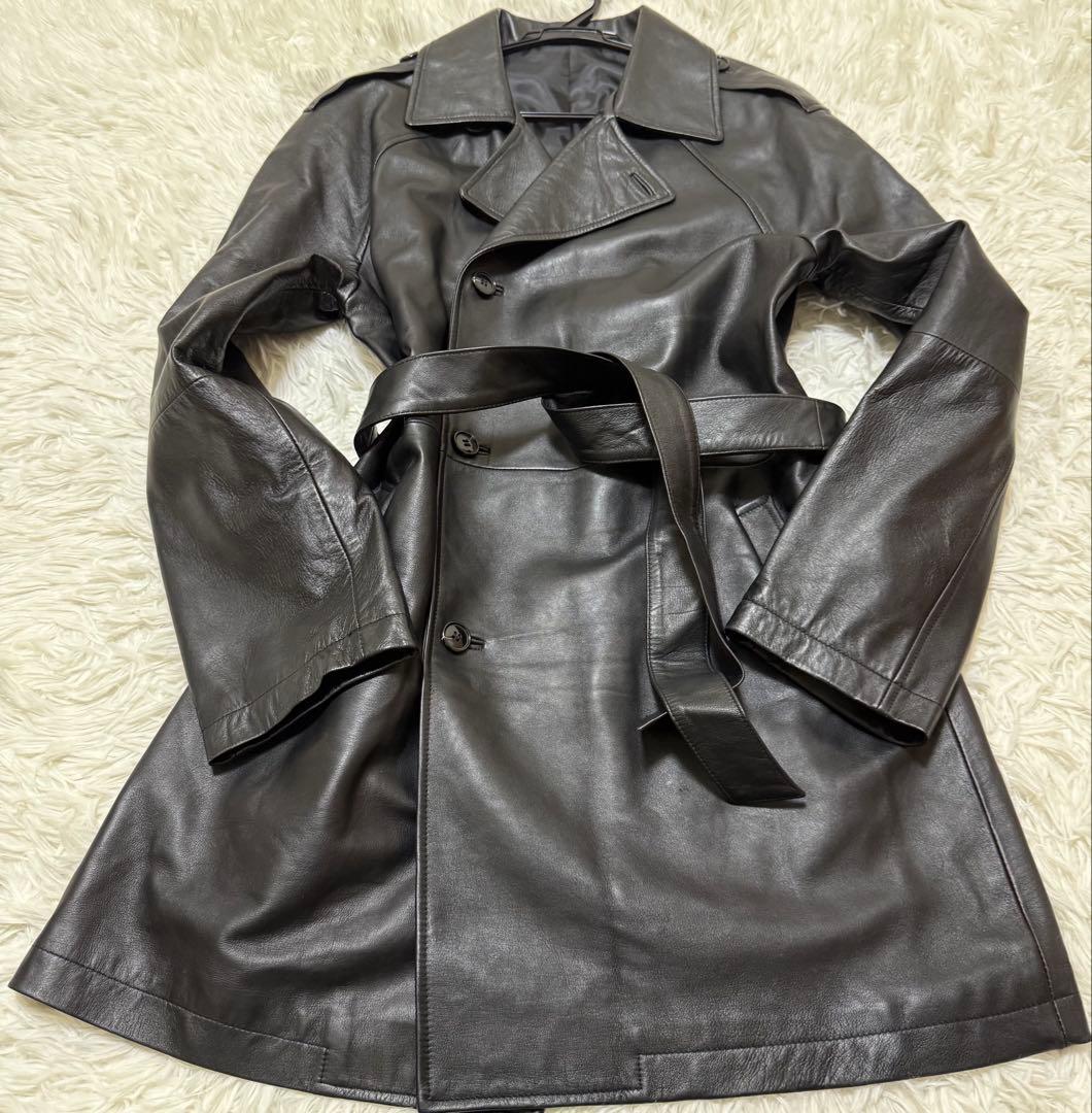 FREEDOM ラムレザー　トレンチコート　Size L 羊革