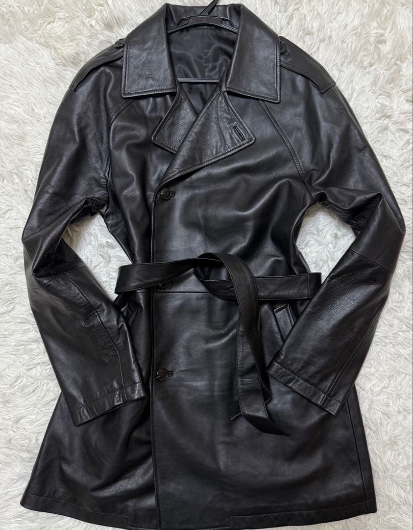 FREEDOM ラムレザー　トレンチコート　Size L 羊革
