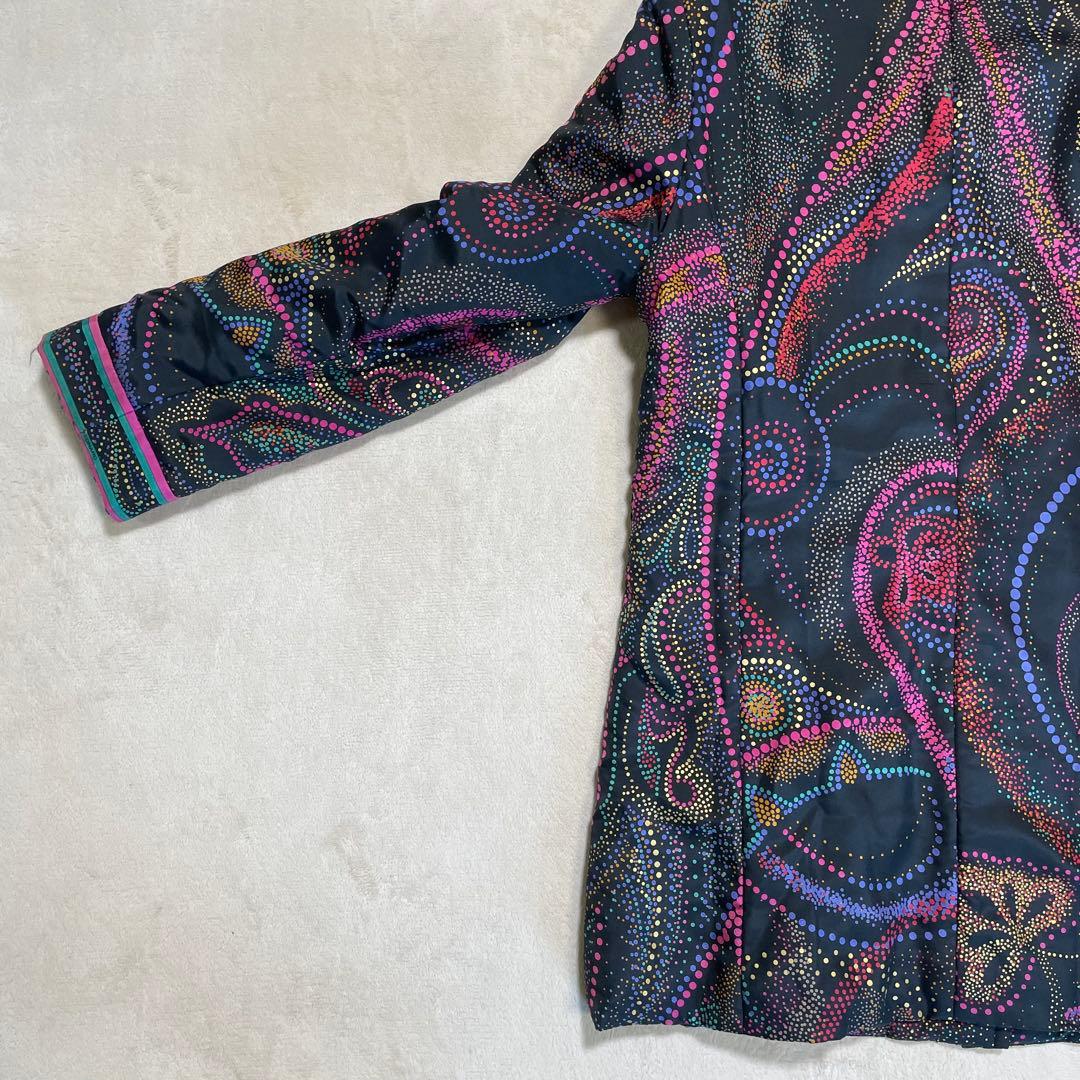 【美品】レオナール ✨中綿ロングコート 高級シルク素材 ペイズリー　総柄　M