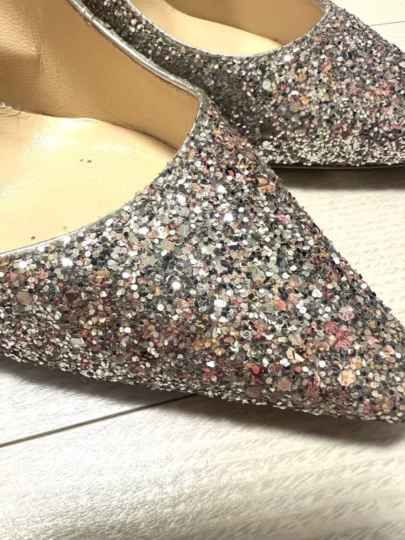M*i様 ジミーチュウ JIMMYCHOO グリッターパンプス　ヒール8cm 3