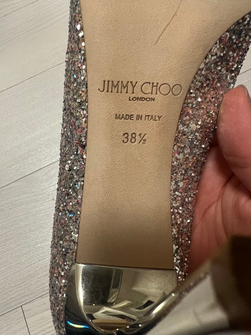 M*i様 ジミーチュウ JIMMYCHOO グリッターパンプス　ヒール8cm 3