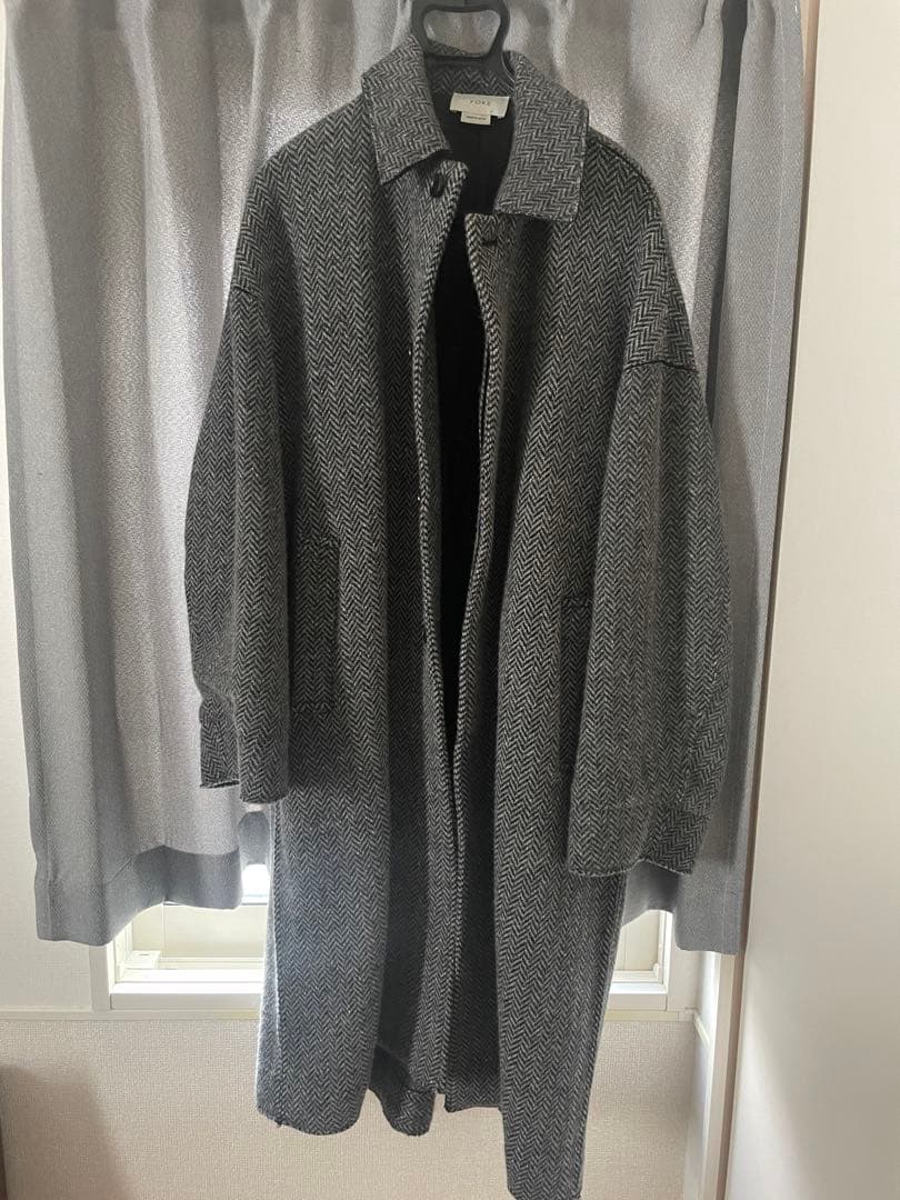 ジャケット・アウター YOKE19awDOUBLE JQUARDKNITBAL COLLAR COAT