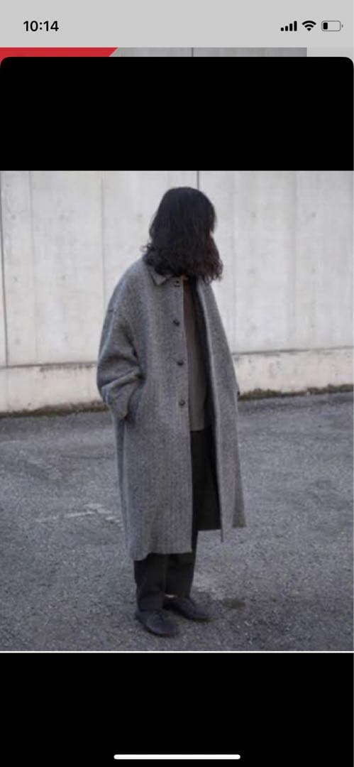 ジャケット・アウター YOKE19awDOUBLE JQUARDKNITBAL COLLAR COAT
