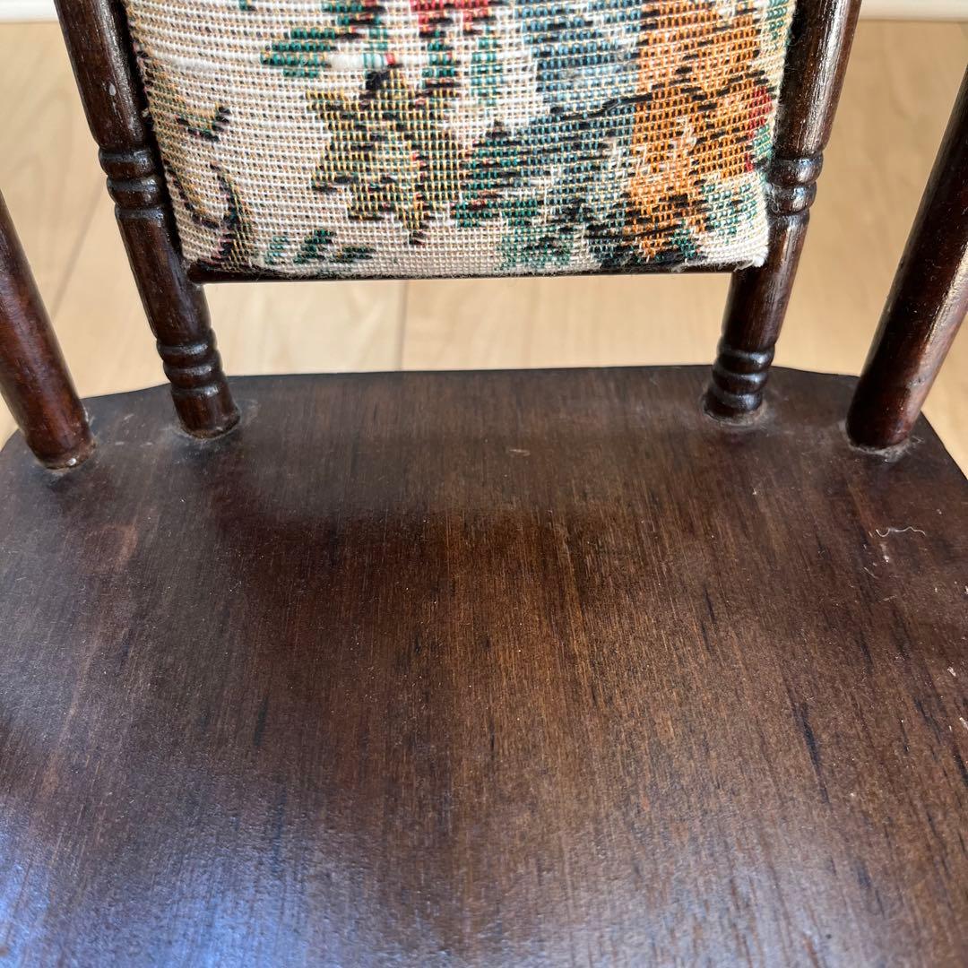 【木製ロッキングチェア】ドール　花柄　ブラウン