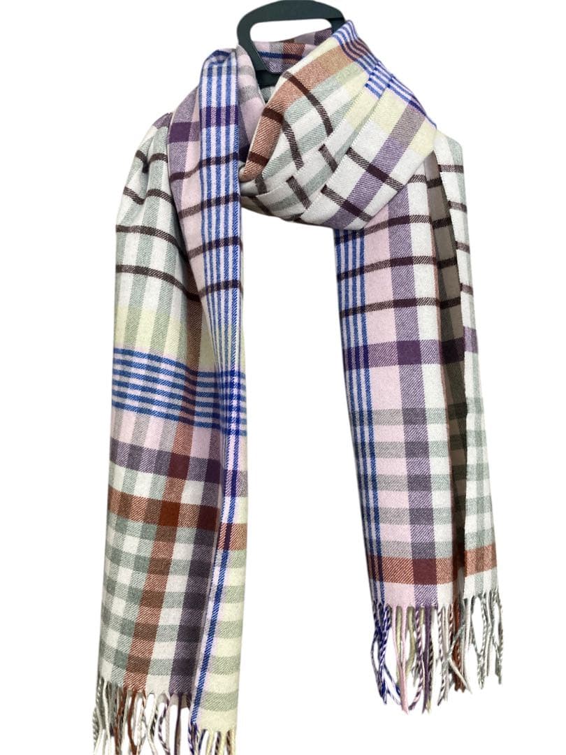 極美品 ジョシュアエリス カシミヤ100％ 中大判ストール ピンク 国内正規品