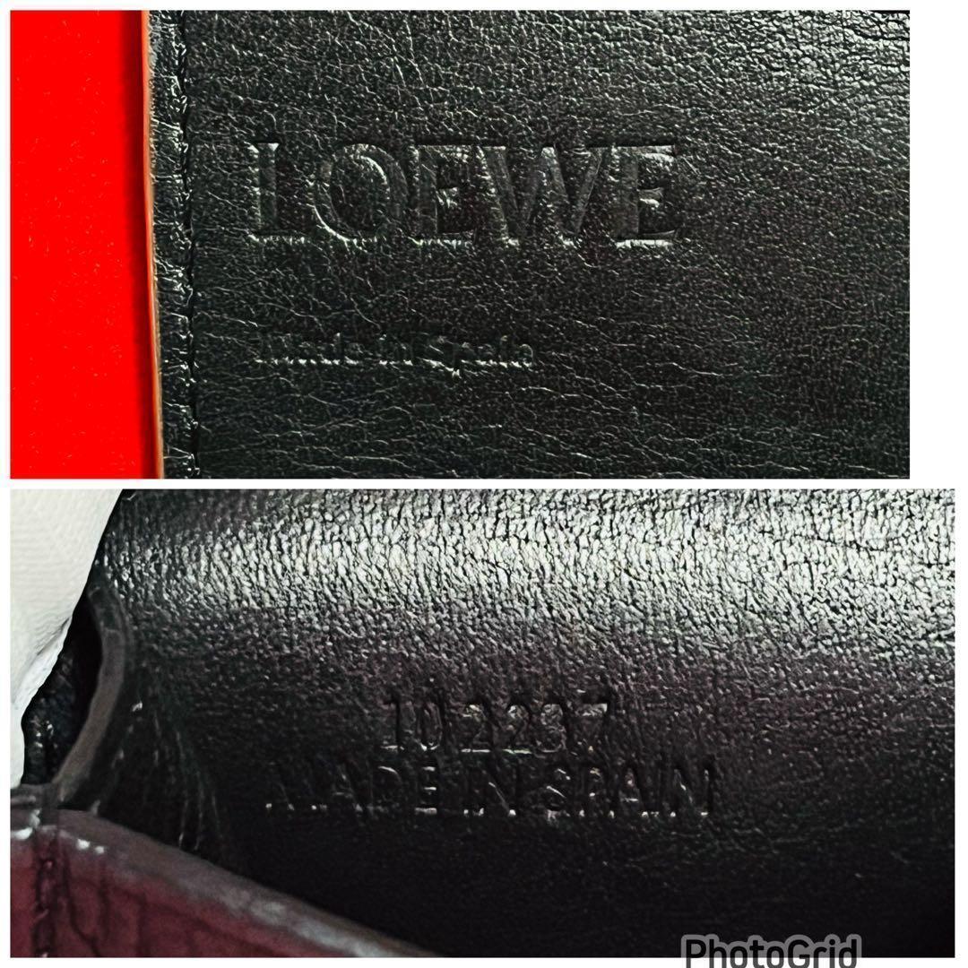 【美品】LOEWE ロエベ トライフォールド アナグラム ビジネスカードホルダー