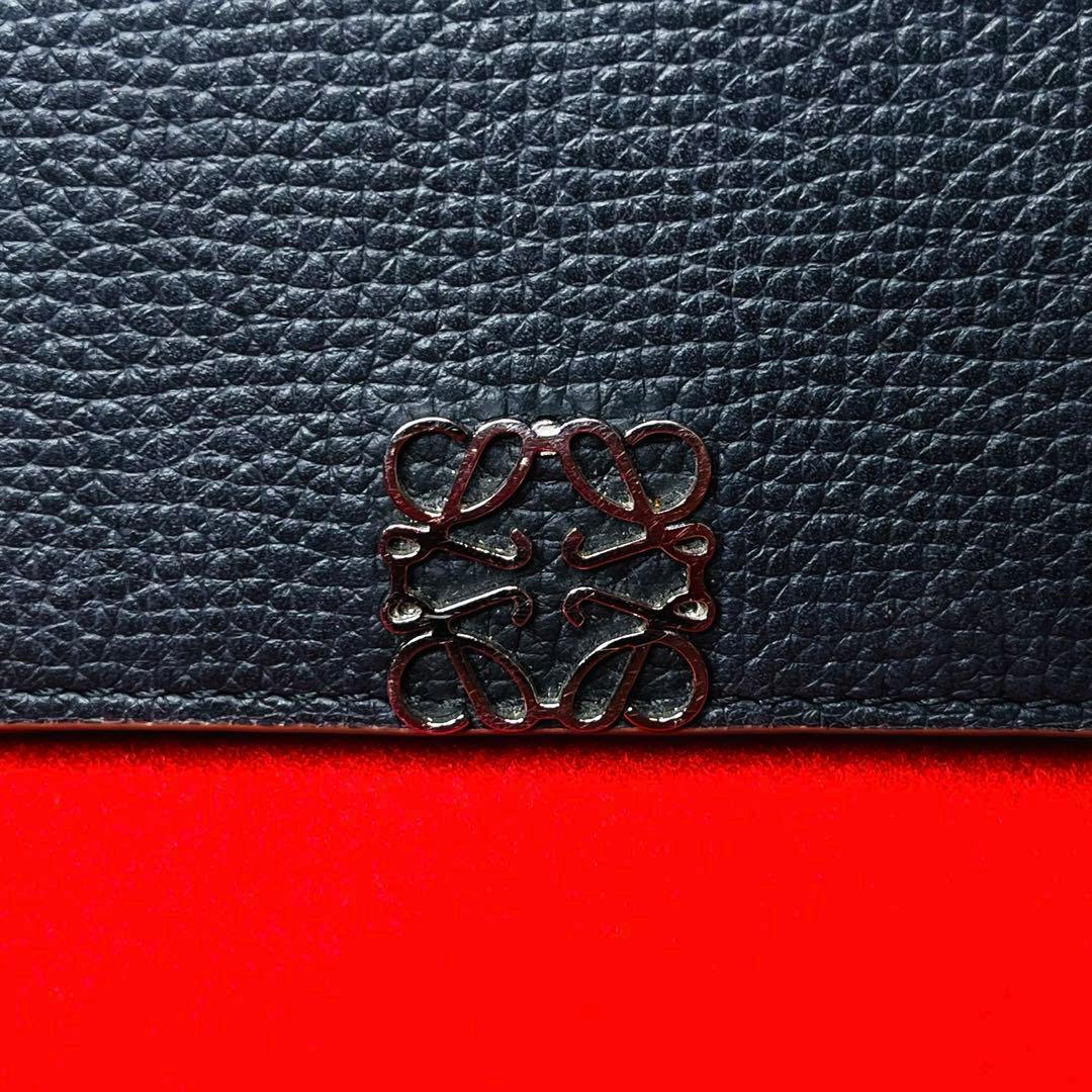 【美品】LOEWE ロエベ トライフォールド アナグラム ビジネスカードホルダー