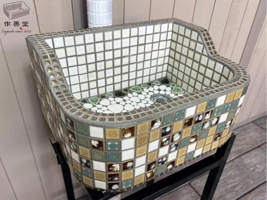 作善堂タイルシンク流し台　美濃焼タイルシンク　タイル流し　ＸＳサイズ　5049