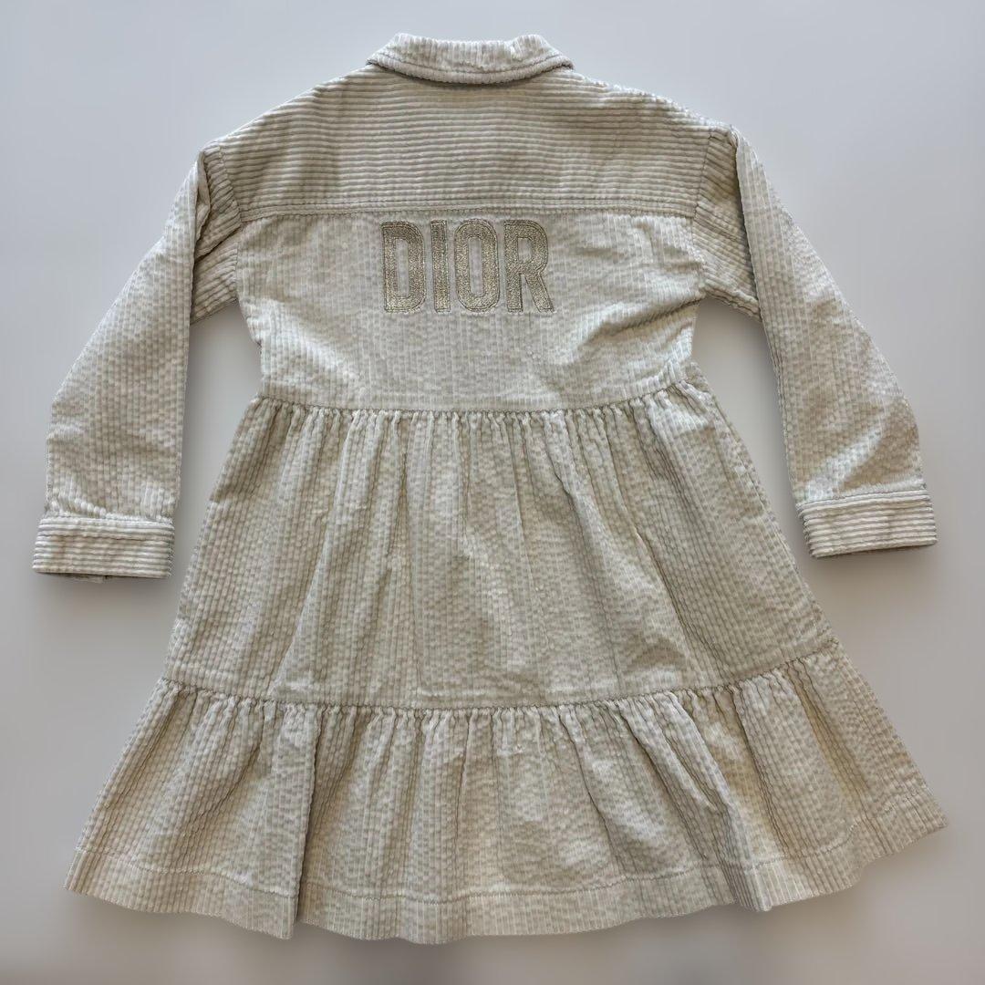 【美品】DIOR アイボリー コーデュロイ ワンピース ６（110） 長袖