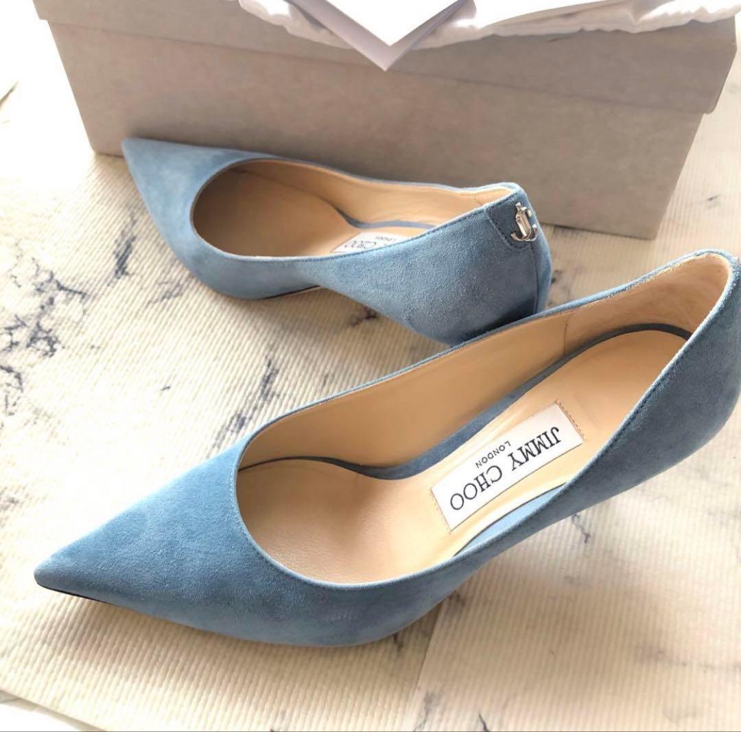 1/26迄値下げ⭐︎Jimmy Choo 青 スエード ハイヒール