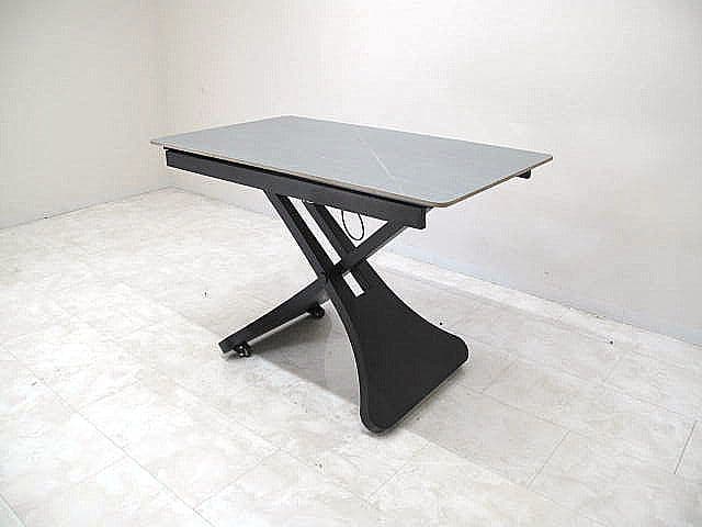 【展示品】セラミック天板昇降テーブル リフティングテーブル ダイニングテーブル