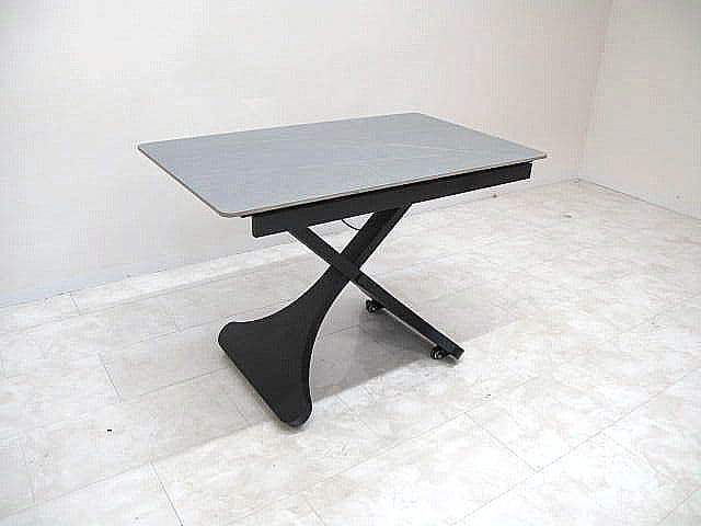 【展示品】セラミック天板昇降テーブル リフティングテーブル ダイニングテーブル