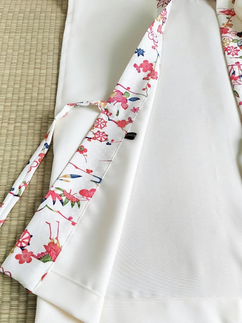 【新品限定】99歳白寿祝い(正絹梅牡丹竹合わせ)ちゃんちゃんこ3点セット