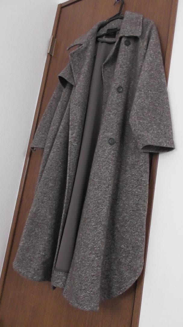 美品　スピックアンドスパン　ダブルスライバーヘリンボーンボリュームコート