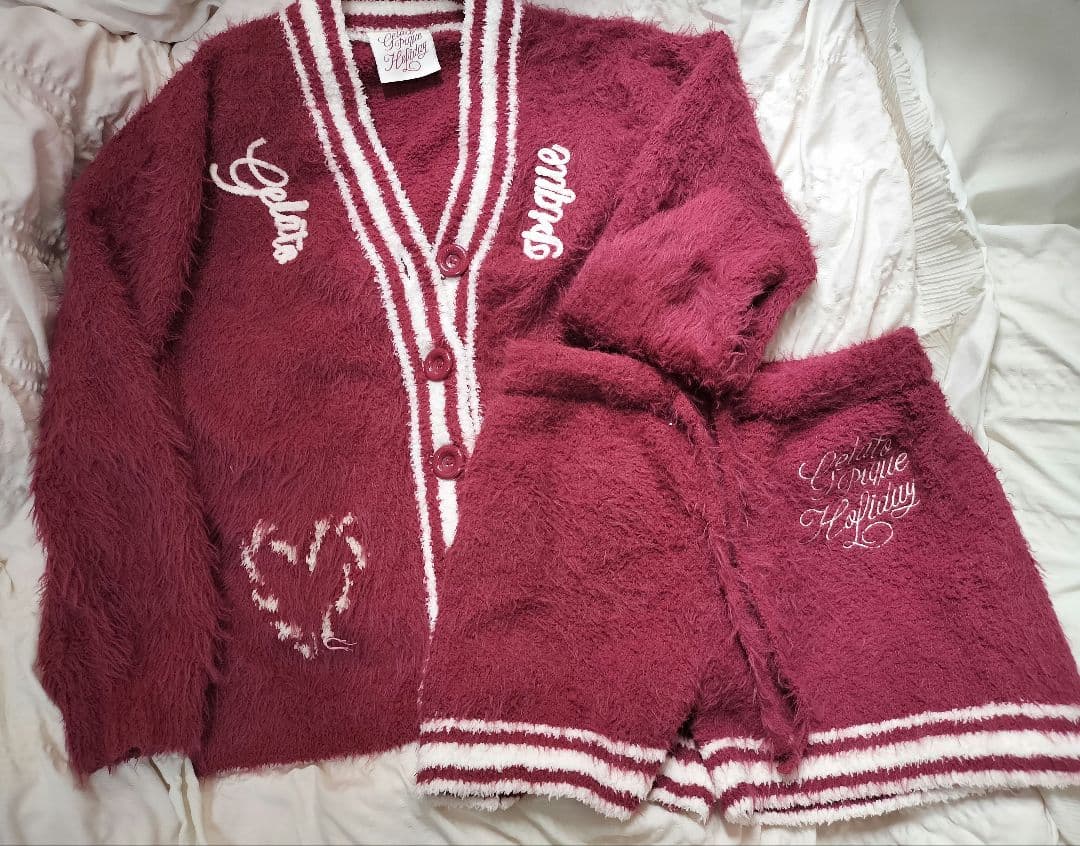 ジェラートピケフェザーカーディガン&ショートパンツセット ホリデーコレクション