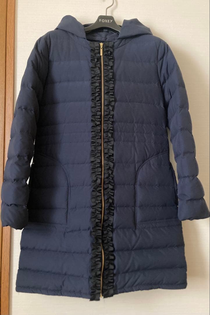 QUEENS COURT 2way ネイビー ダウンジャケット フリル付き