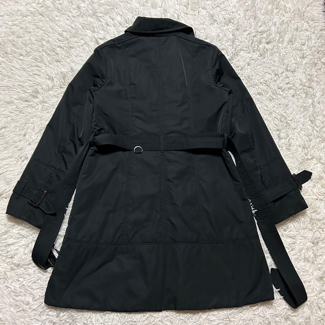 BURBERRY LONDON コート 40 ポリエステル 黒 シャドーチェック