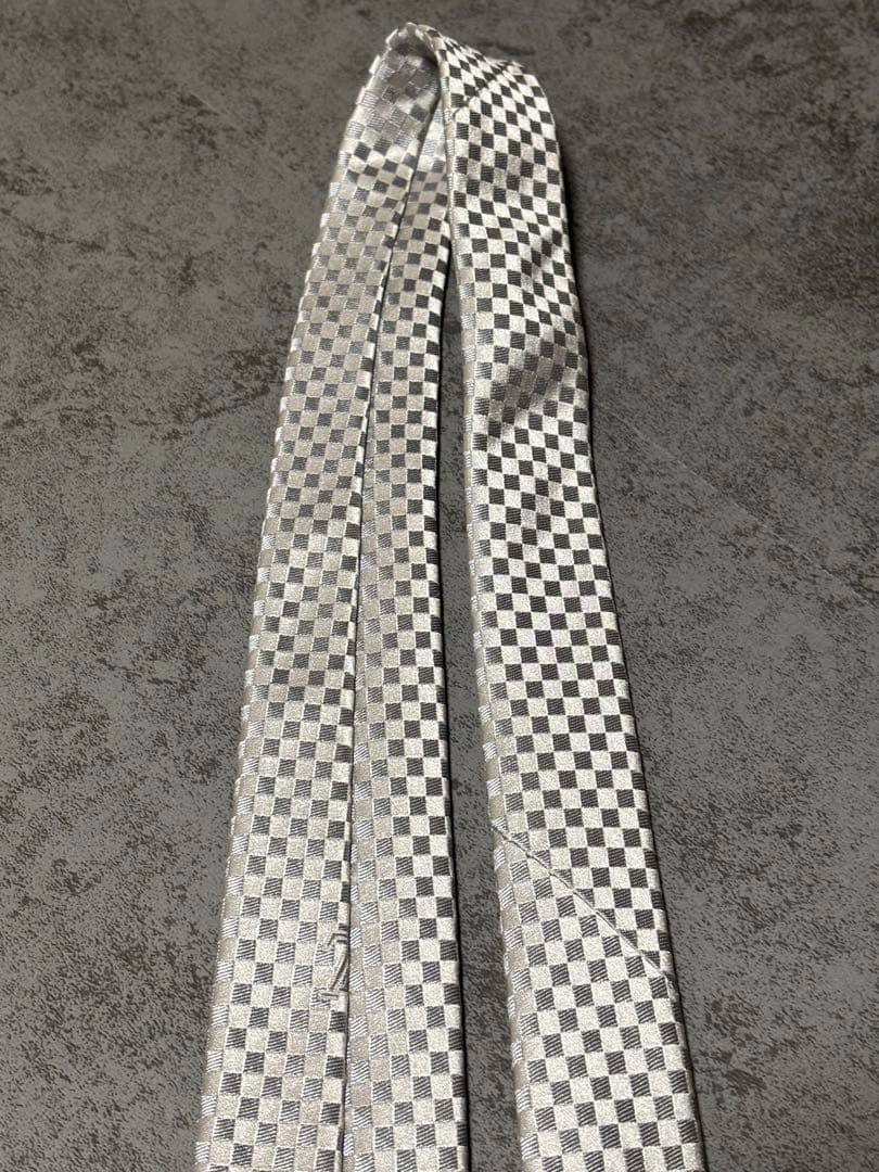 LOUIS VUITTON シルバー チェック柄 ネクタイ