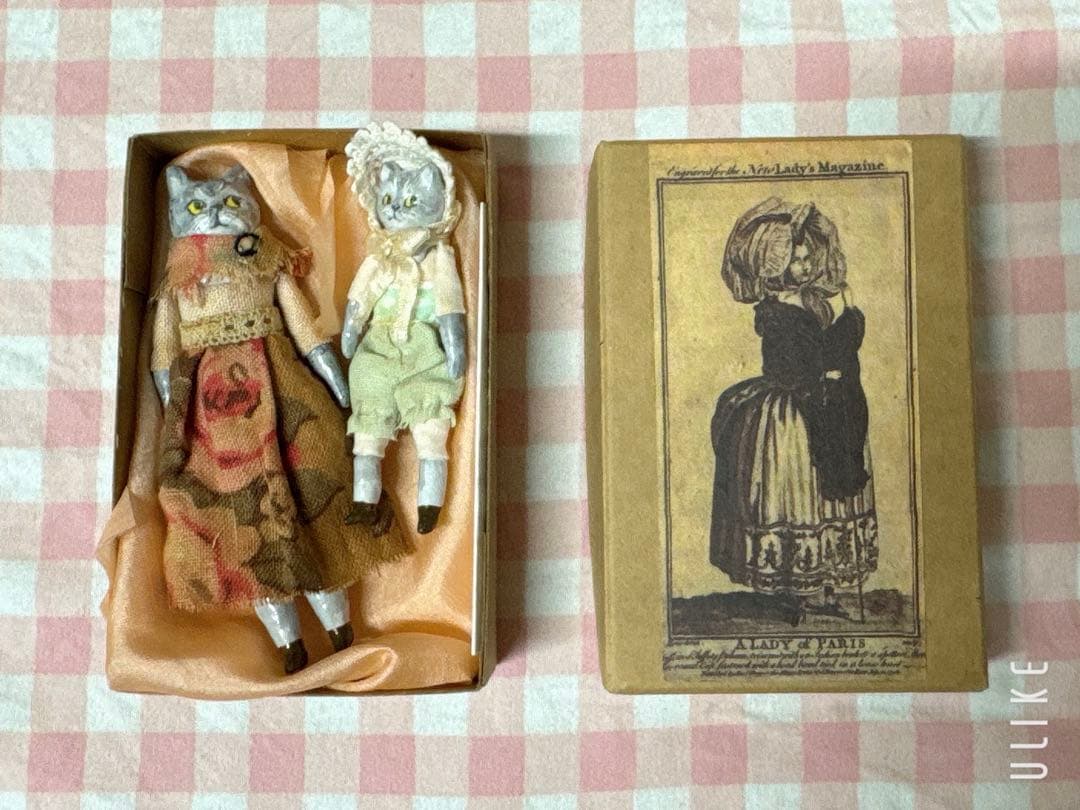 日本大人気作家　もへじ　猫の人形2体セット