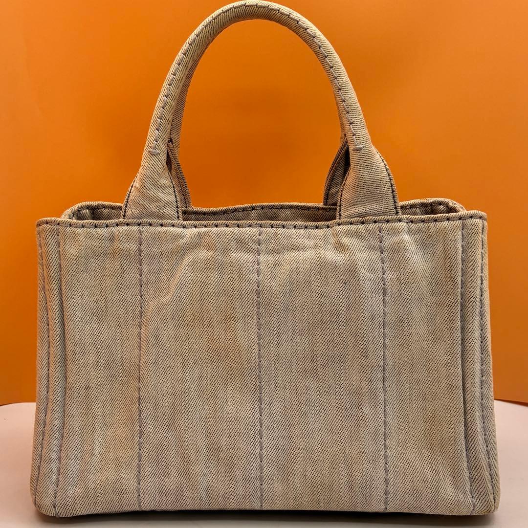 プラダ Prada カナパ デニム トートバッグ ロゴ デニムトート レディース