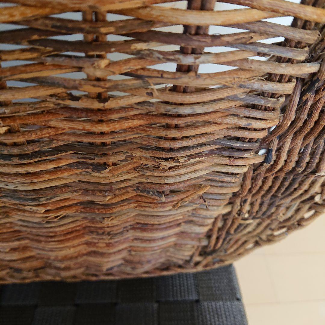 青森　あけび籠　あけび蔓細工　大籠　収納かご　脱衣かご　年代物　Vintage