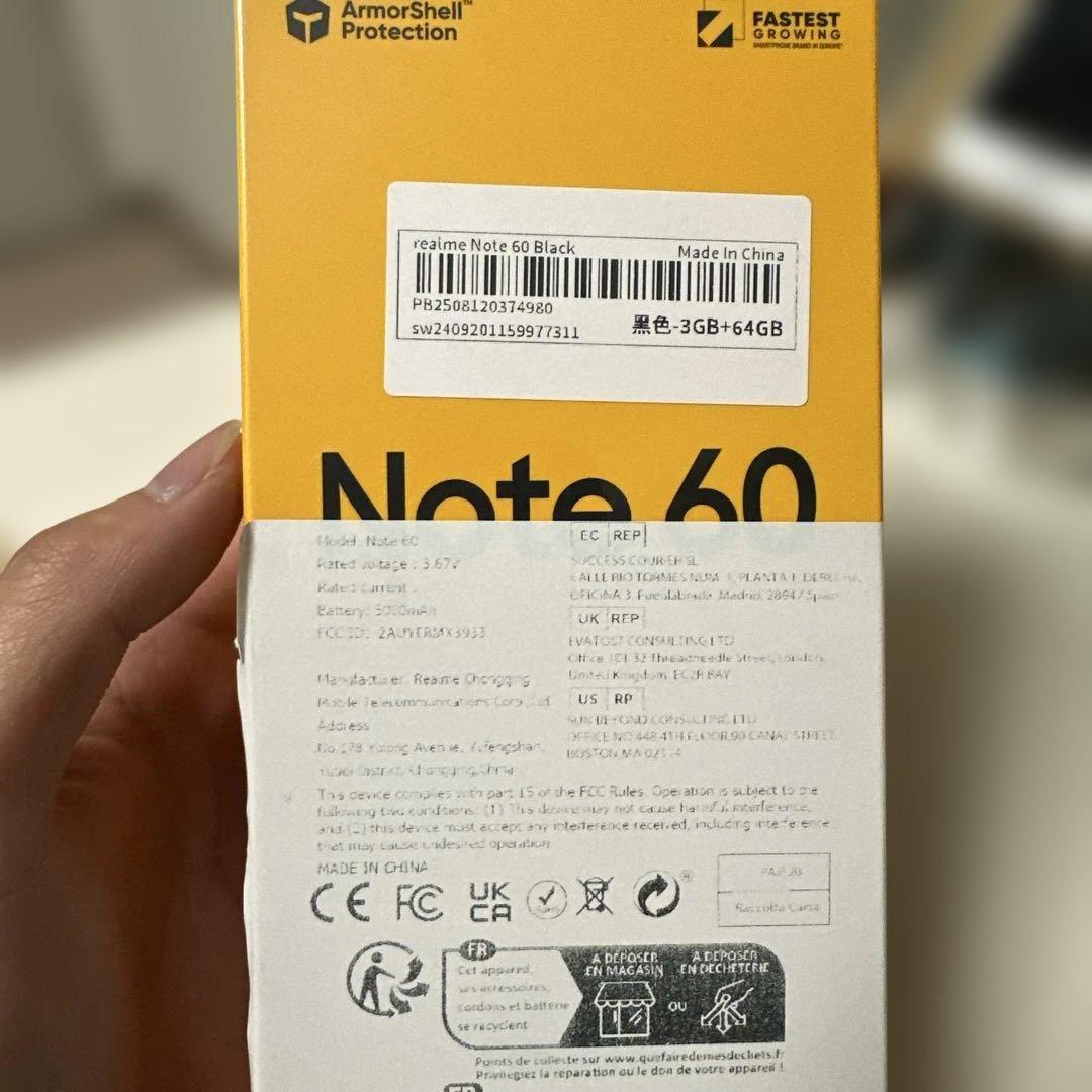 realme Note 60 3GB/64GB ブラック