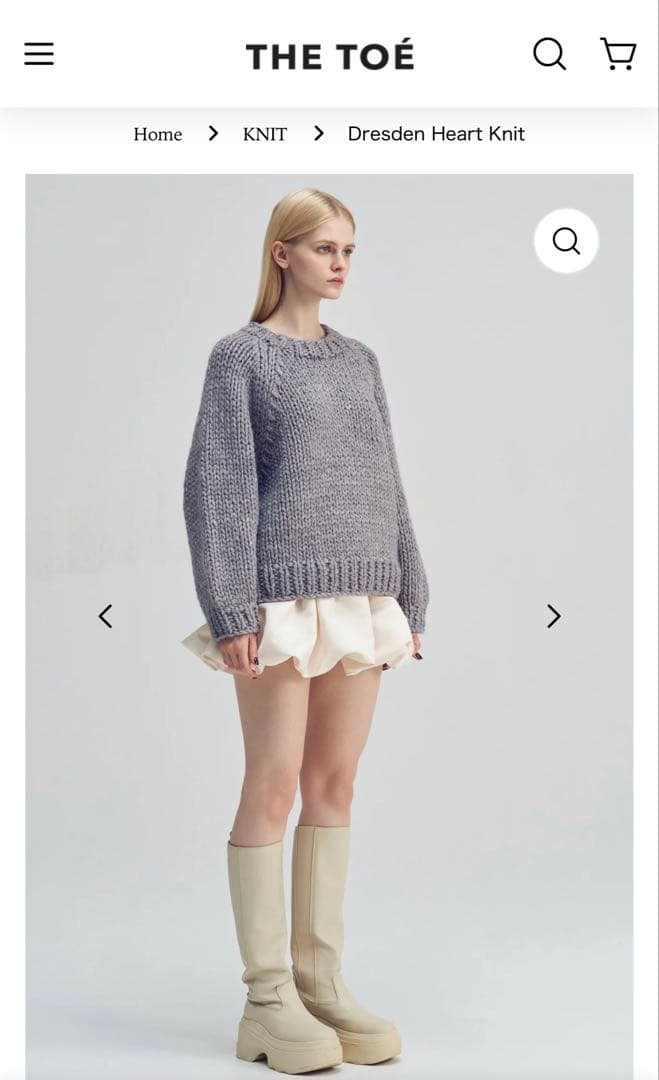 thetoe Dresden Heart Knit グレー