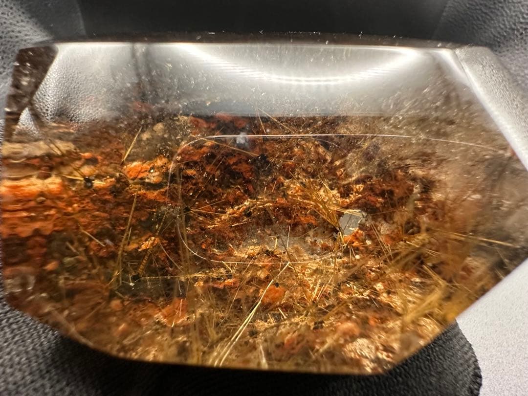 ルチルクォーツ 置物　透明感抜群！