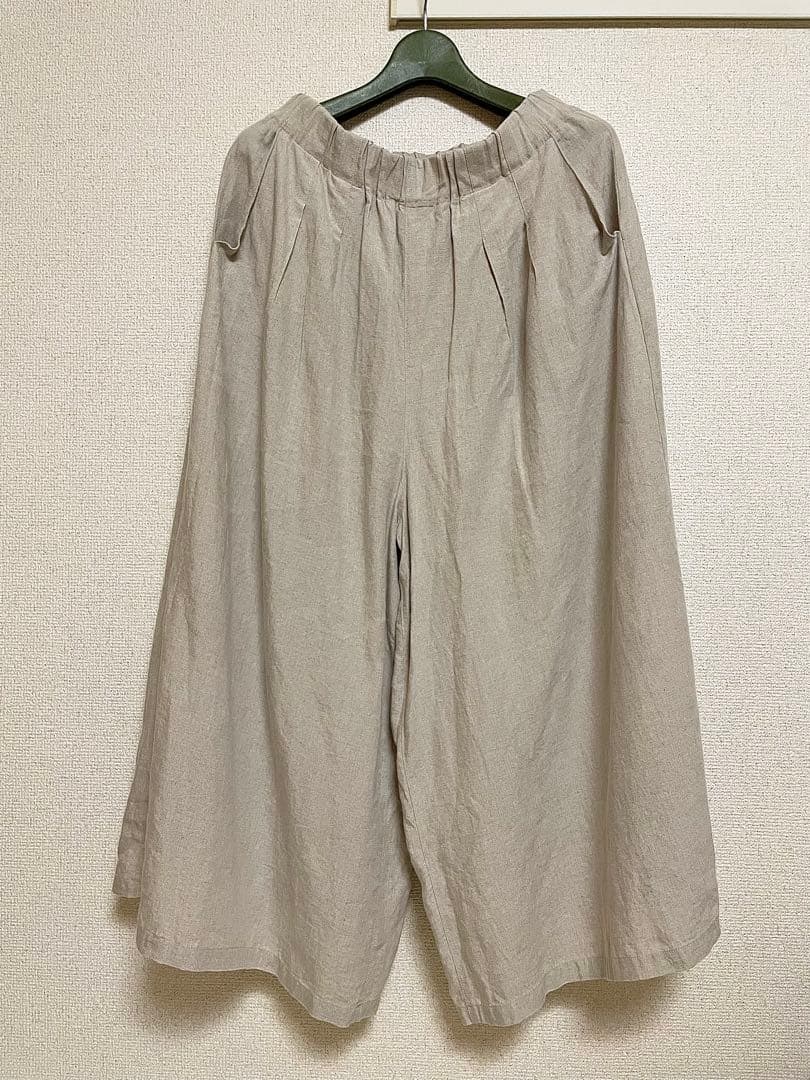 HUIS シャトルリネンスカートパンツ（きなり）　505 遠州織物