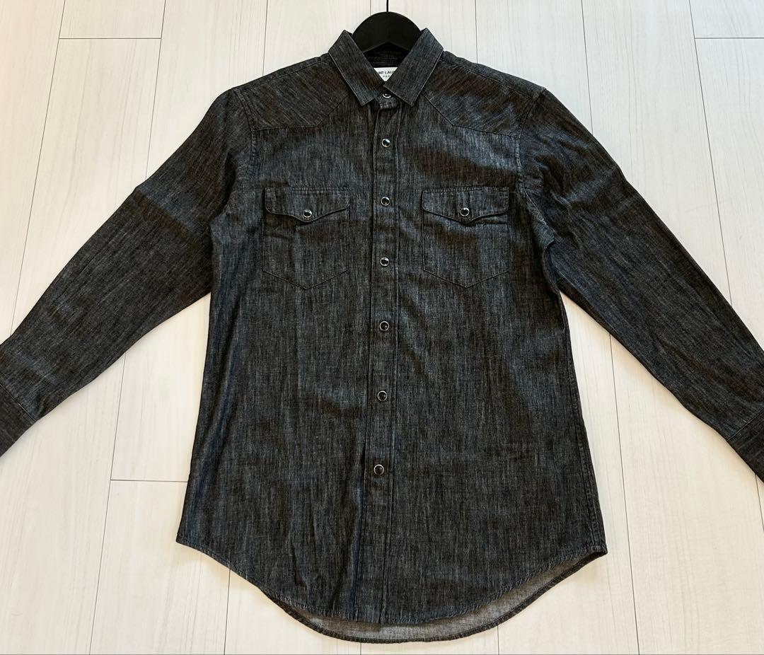 サンローラン シャンブレーウエスタンシャツ