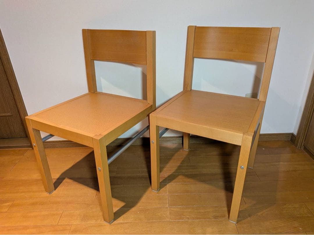 ■送料込■無印 ダイニングチェア ブナ材 木製イス 椅子 廃盤品 2脚セット