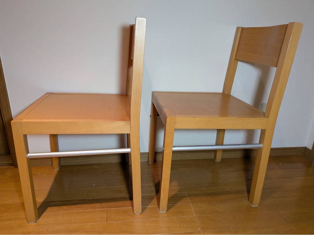 ■送料込■無印 ダイニングチェア ブナ材 木製イス 椅子 廃盤品 2脚セット