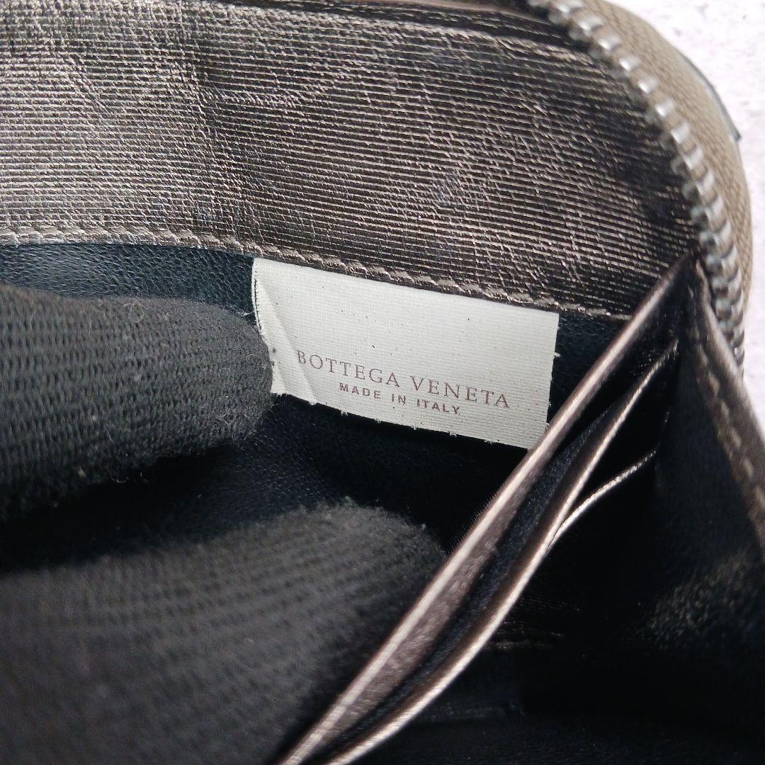 ✨美品✨ ボッテガヴェネタ イントレチャートラウンドジップ 長財布 黒 金