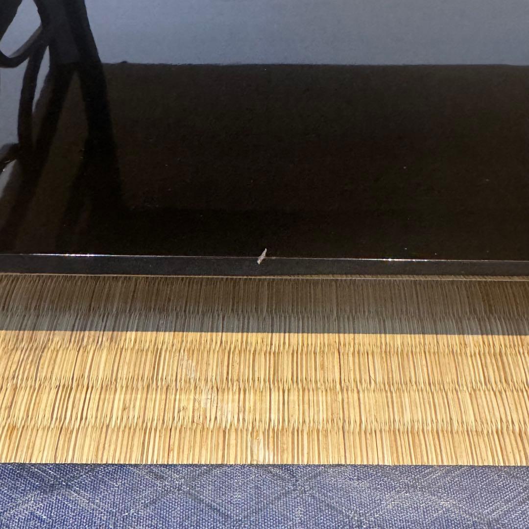 塗師 喜斎 作 蝋色 冠卓 房飾 共箱 木製漆器 花台 二段