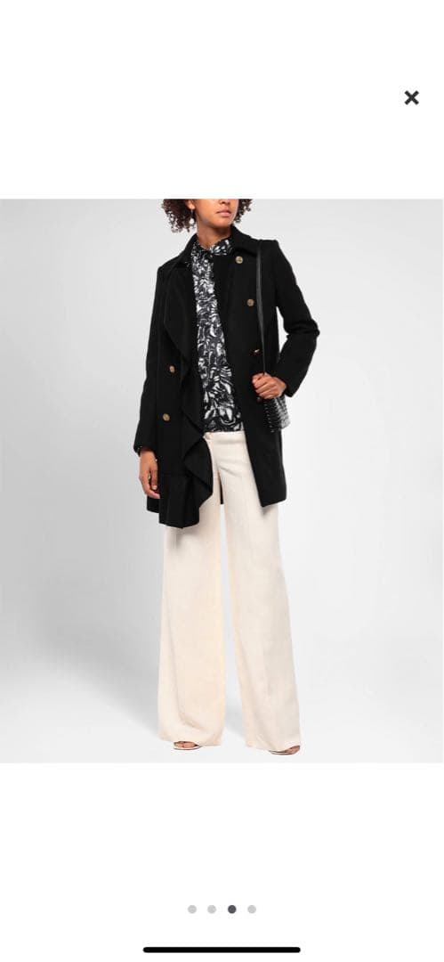 RED VALENTINO ブラック フリル　チェスターコート