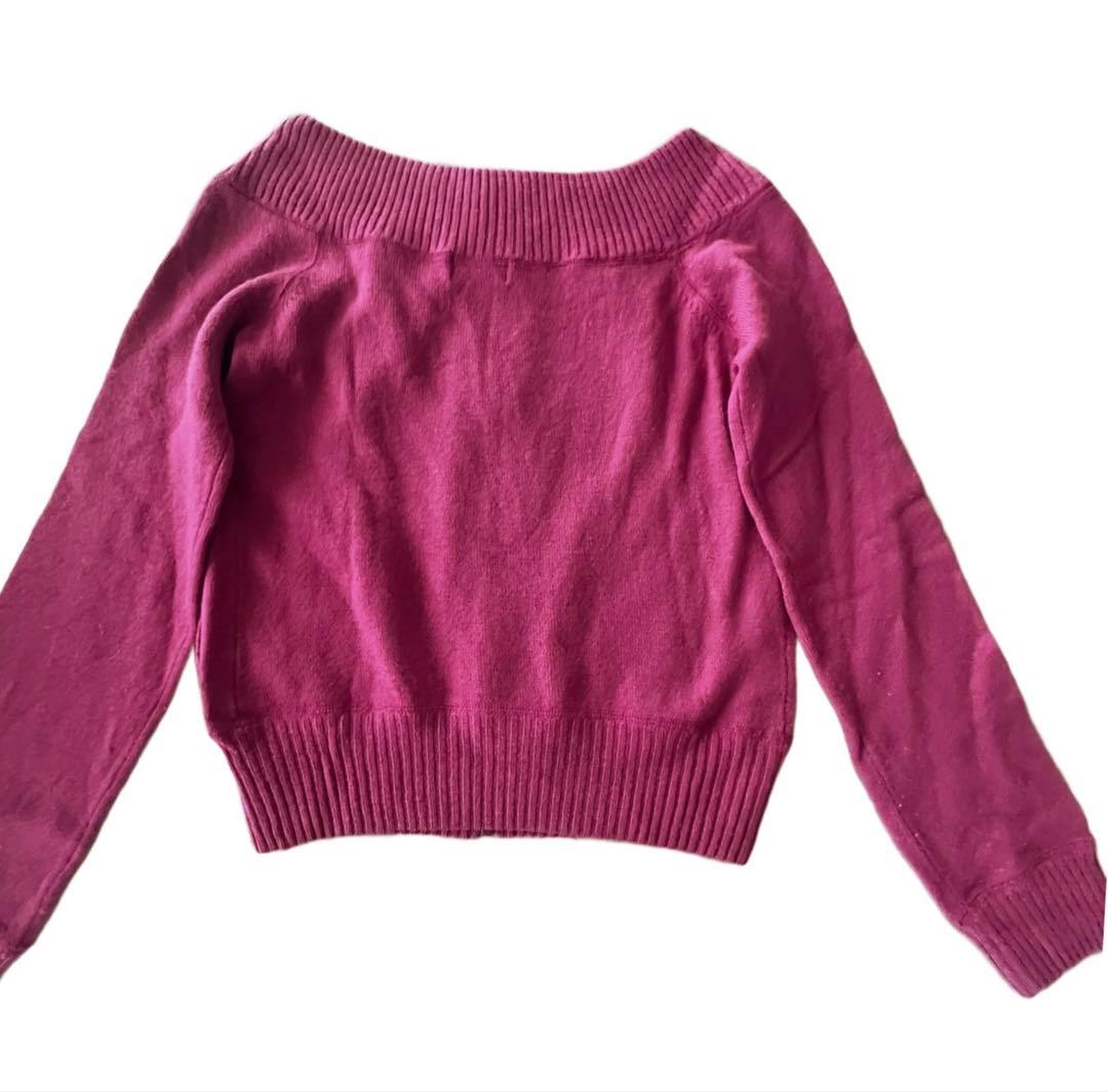 バーバリーブルーレーベル　カーディガン　ニットセーター　オフショルダー　ピンク系