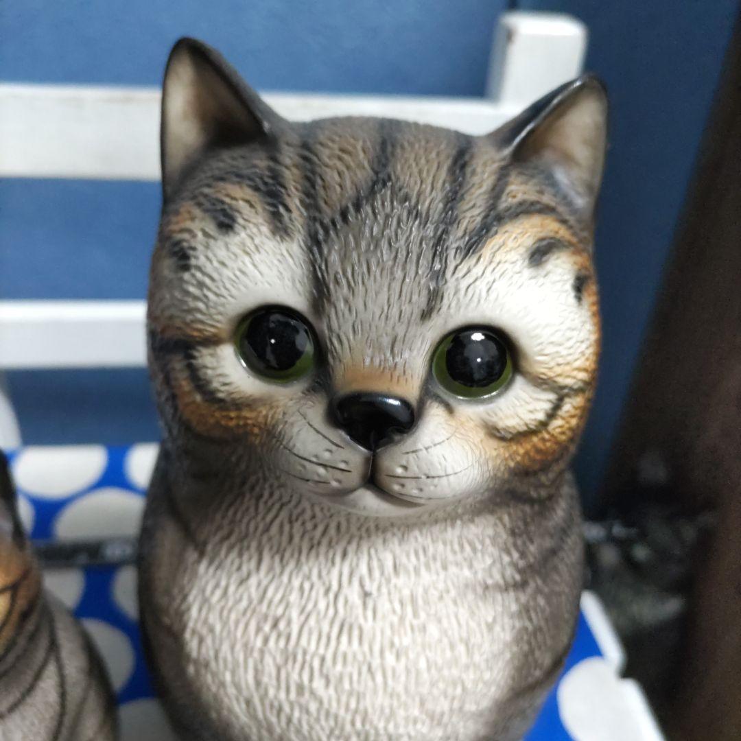 猫　陶器　置物　３点セット