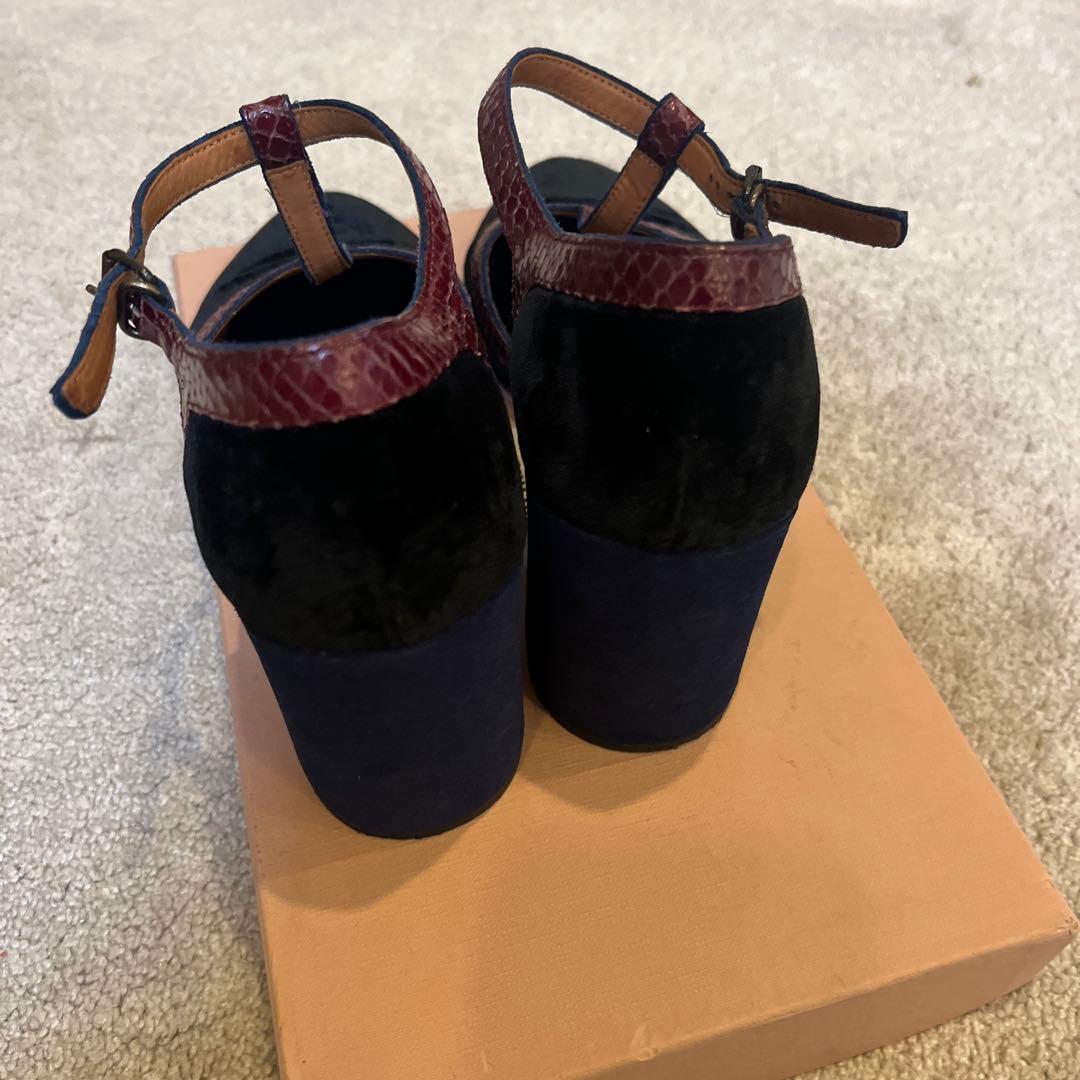 定価10万DRIES VAN NOTEN マルチカラー　ストラップパンプス