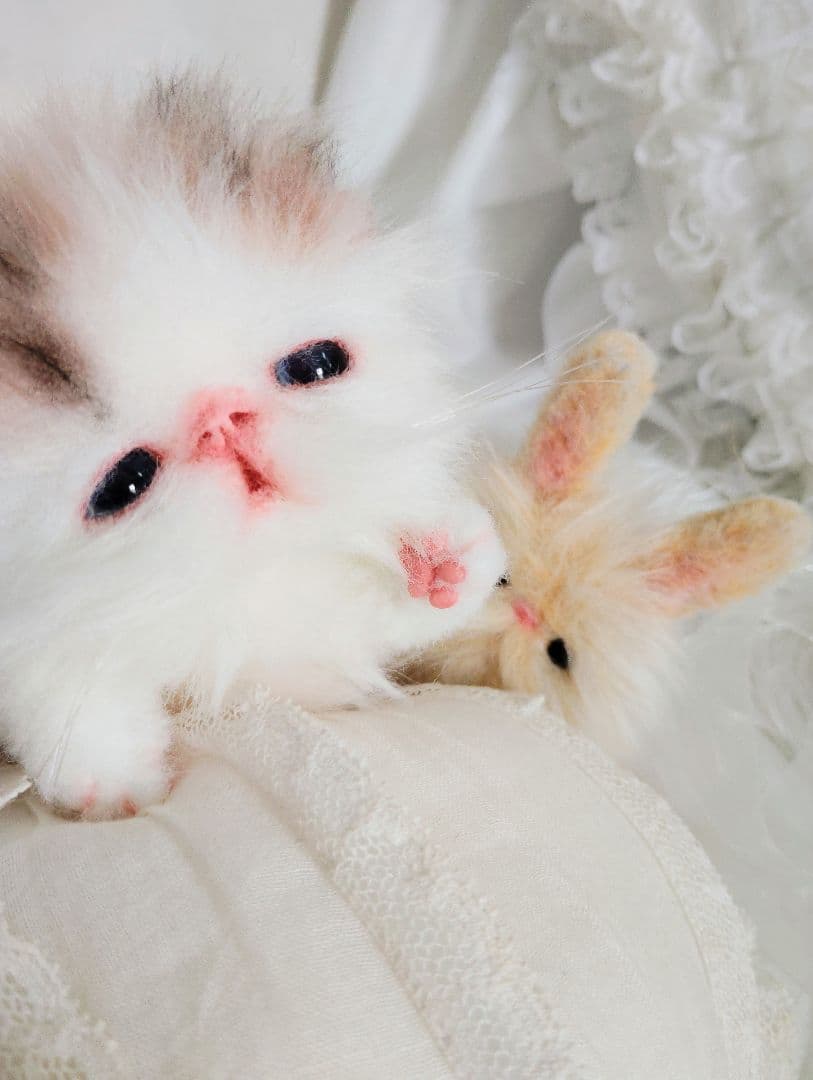 hana様御予約❤生後10日♡子猫ちゃんとうさちゃんのぬいぐるみ♡おむつ♡