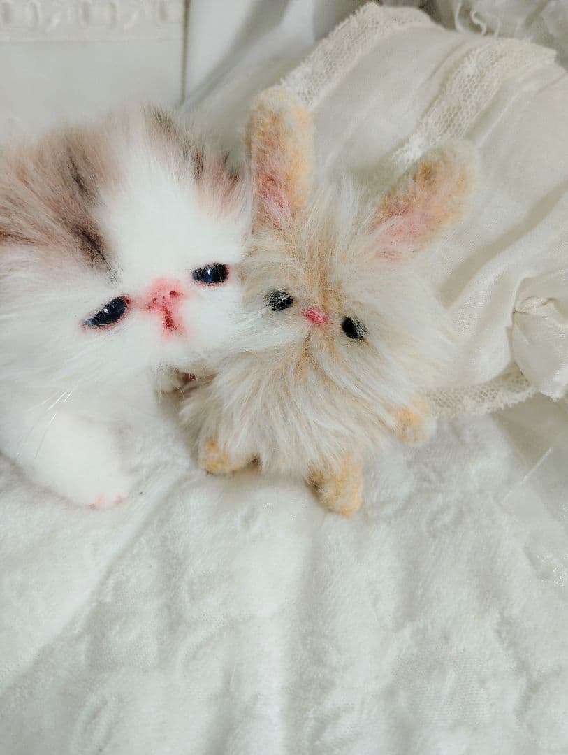 hana様御予約❤生後10日♡子猫ちゃんとうさちゃんのぬいぐるみ♡おむつ♡