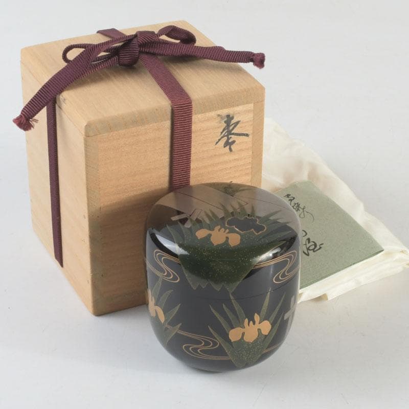 茶道具　輪島塗　花草蒔絵　春風　棗　共箱　V　9460