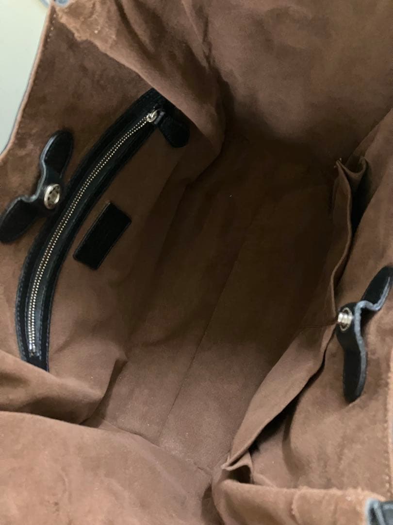 【THE WARMTHCRAFTS】BLACK シボ革 tote-BAG