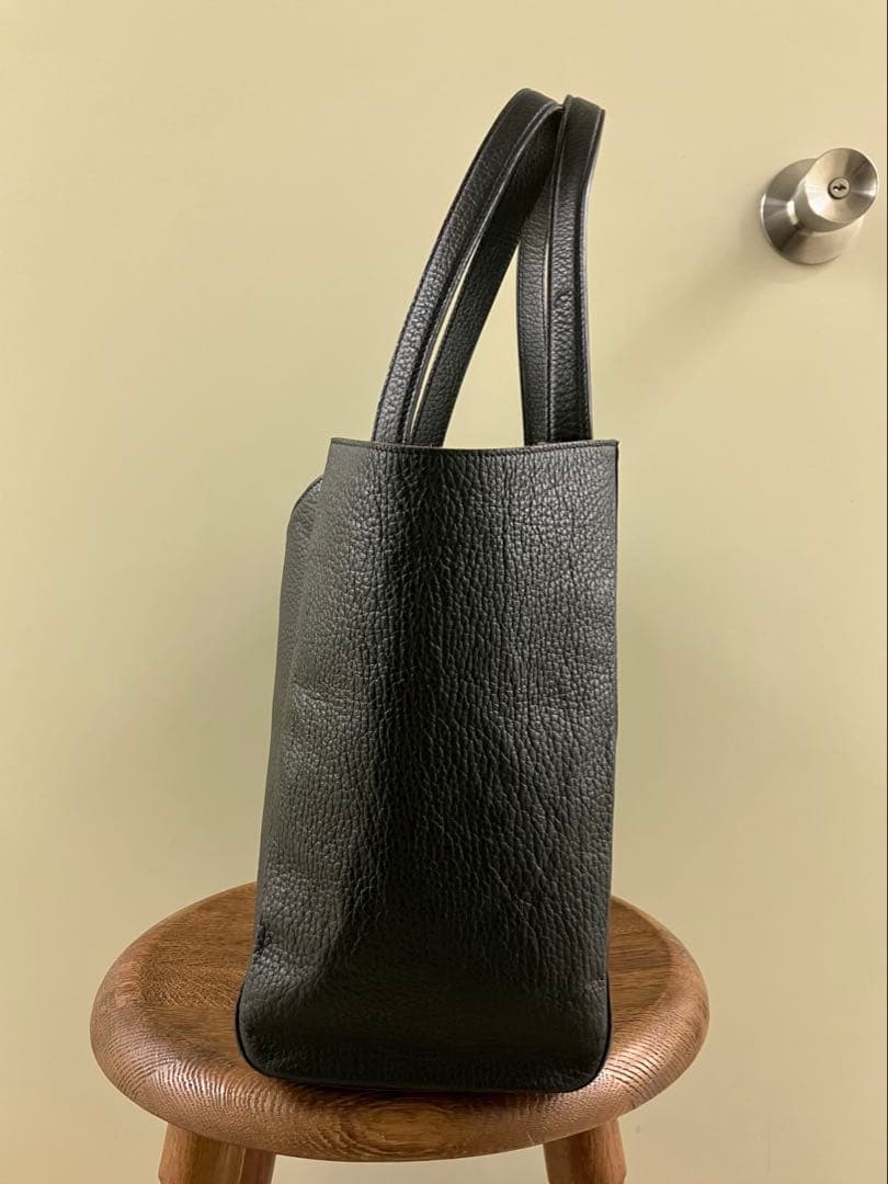 【THE WARMTHCRAFTS】BLACK シボ革 tote-BAG