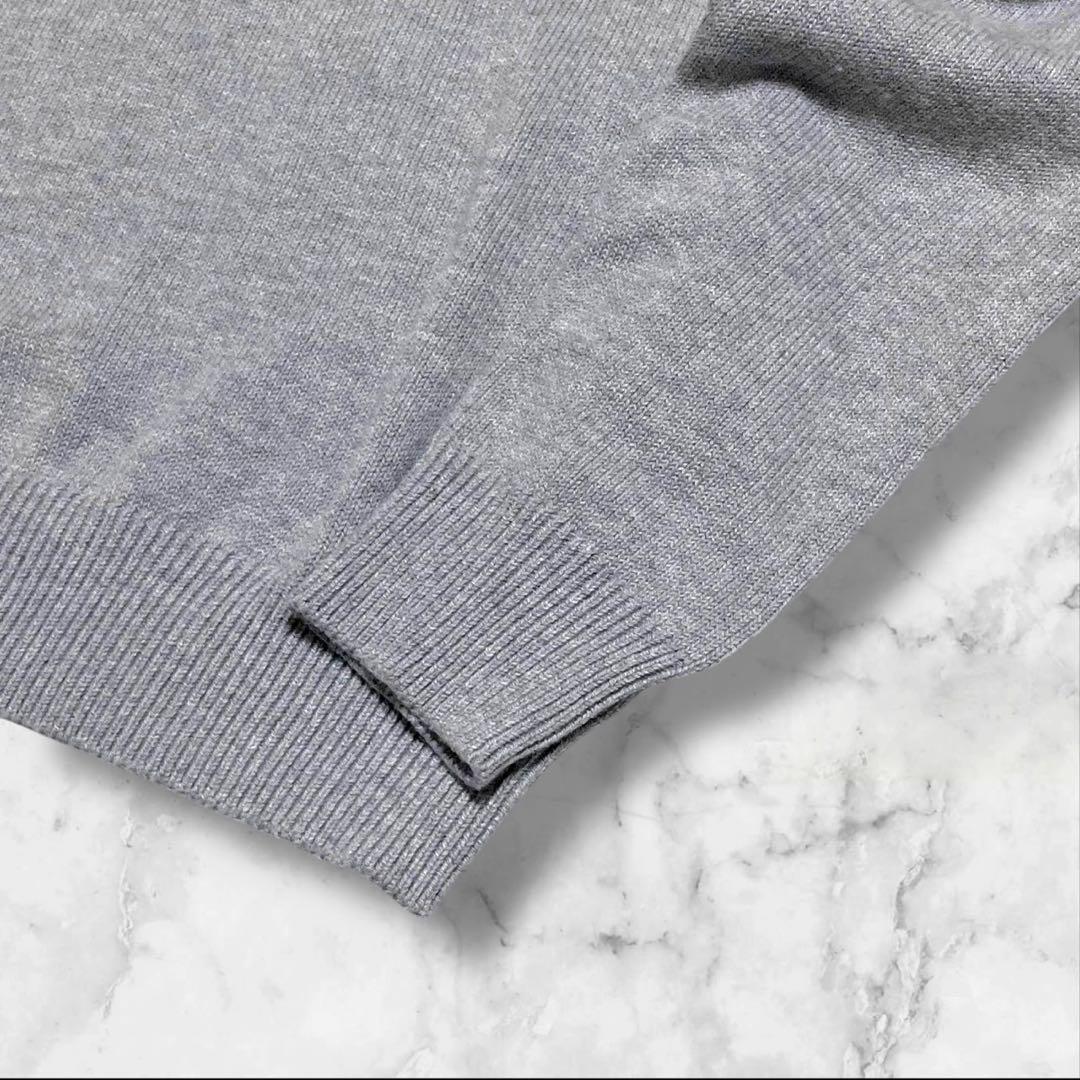 【未使用タグ付き】23区 GOLF ニット 長袖 エンブレム グレー サイズM