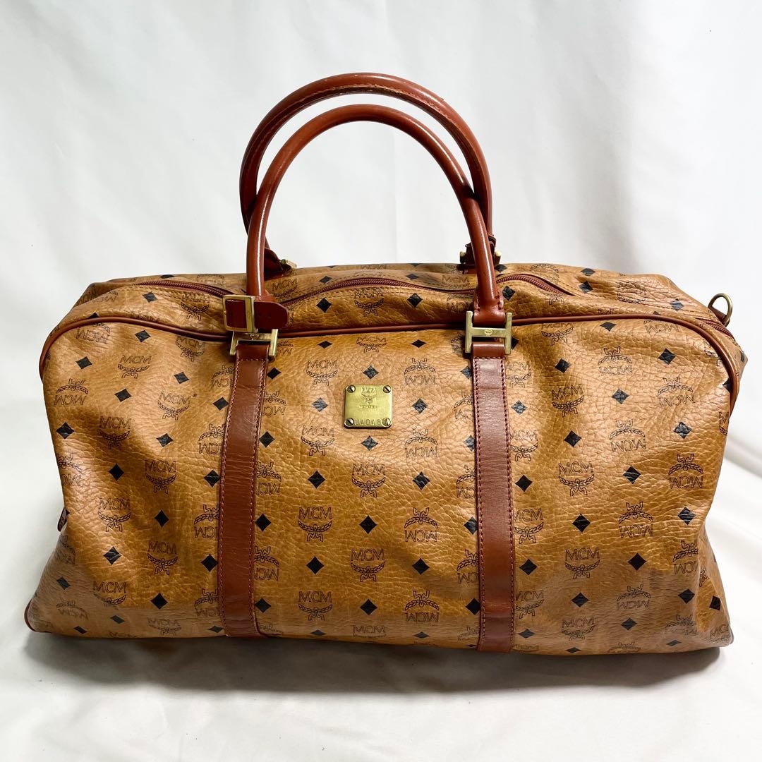 MCM ボストンバッグ 2way ヴィセトス柄 レザー 大容量 旅行バッグ ロゴ